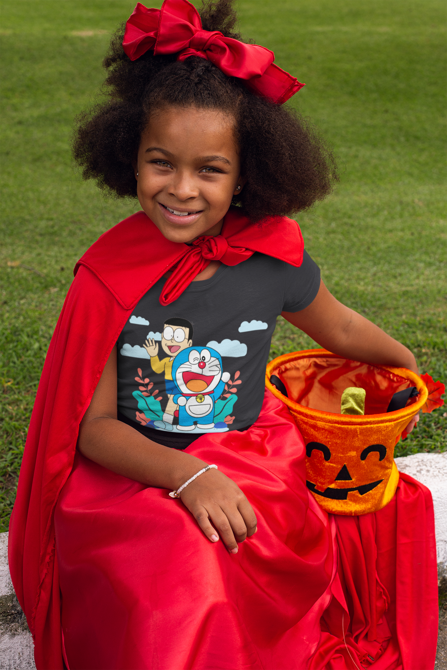 Cute Cartoon Half Sleeves T-Shirt For Girls -FunkyTeesClub