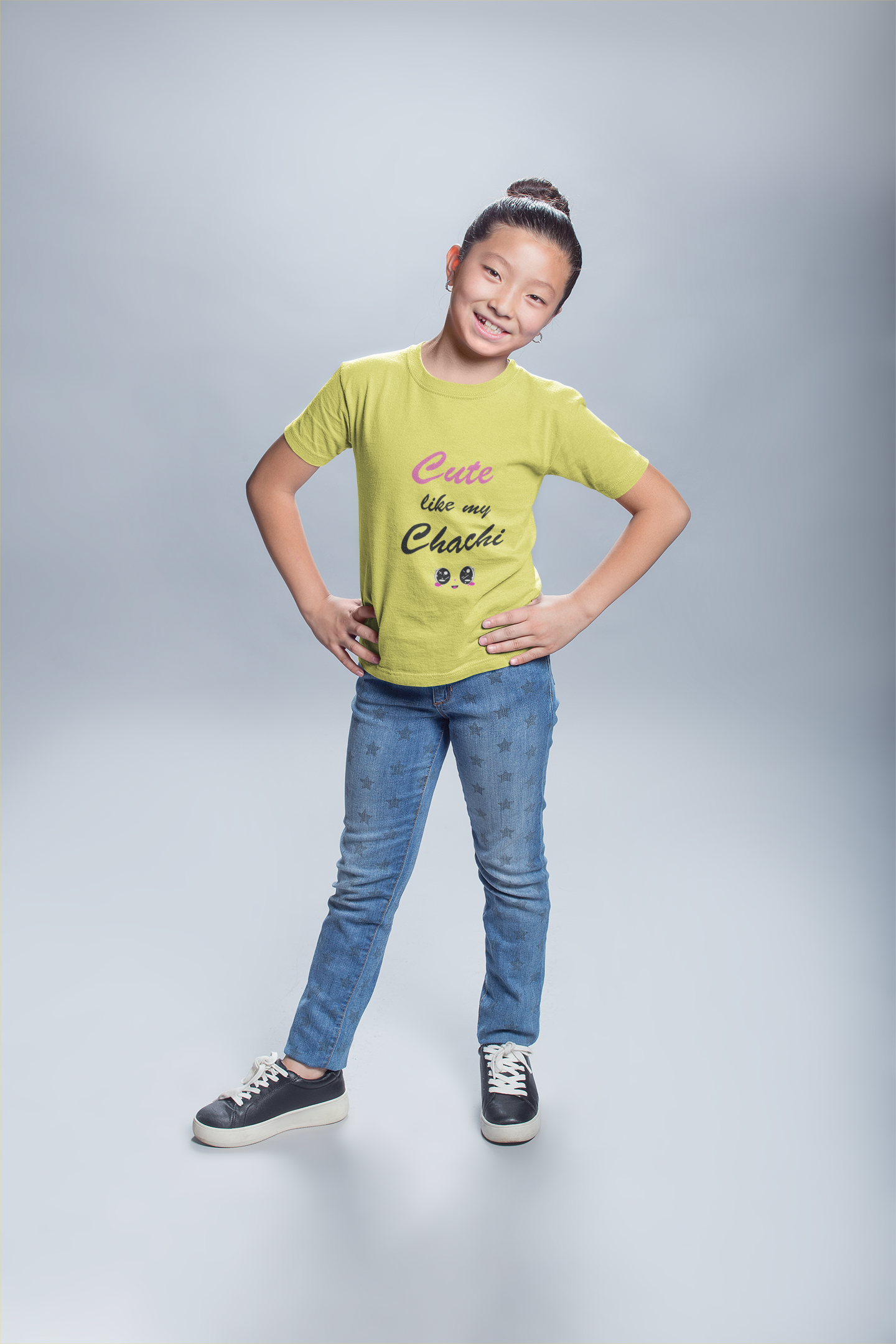 Cute Like My Chachi Half Sleeves T-Shirt For Girls -FunkyTeesClub