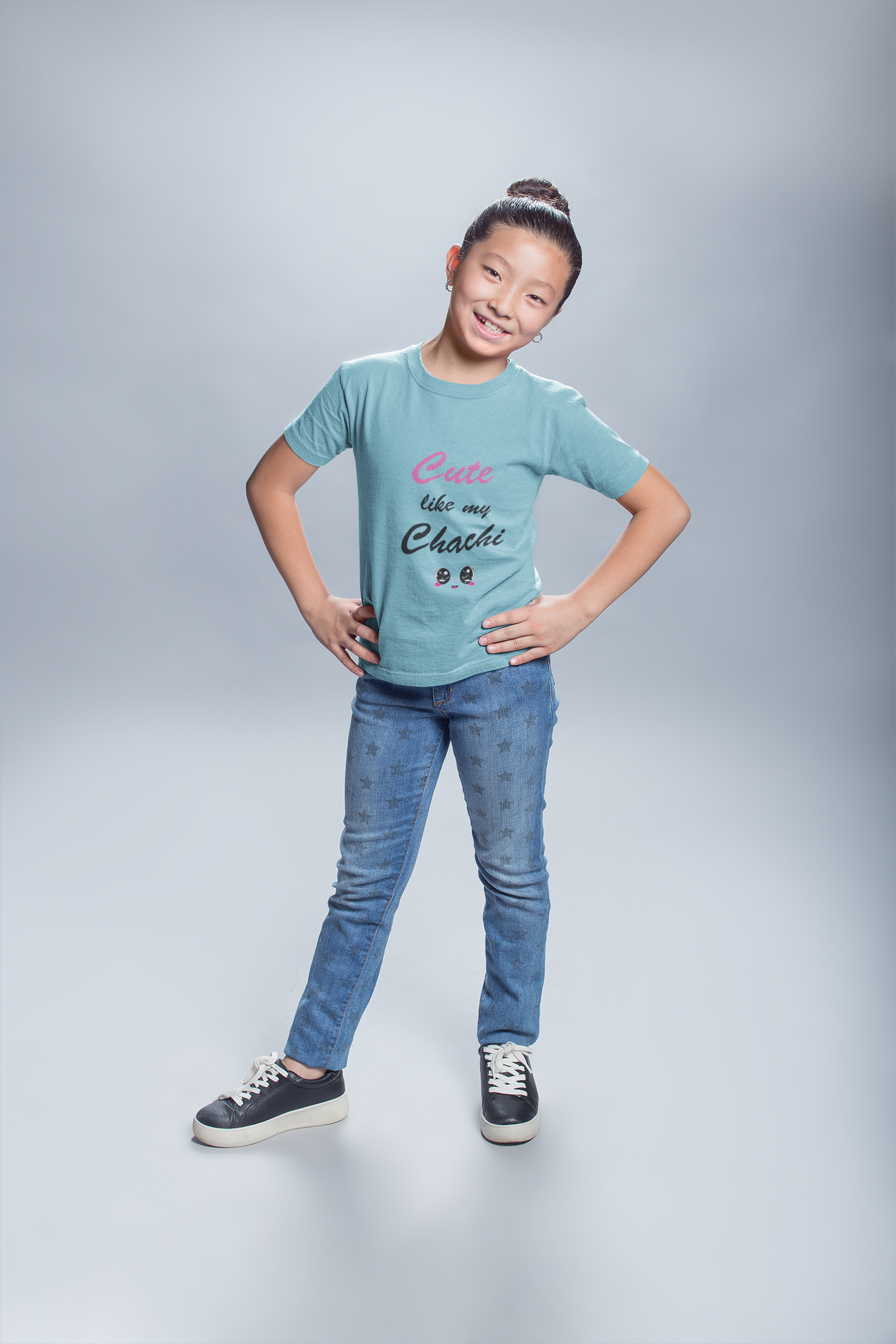 Cute Like My Chachi Half Sleeves T-Shirt For Girls -FunkyTeesClub