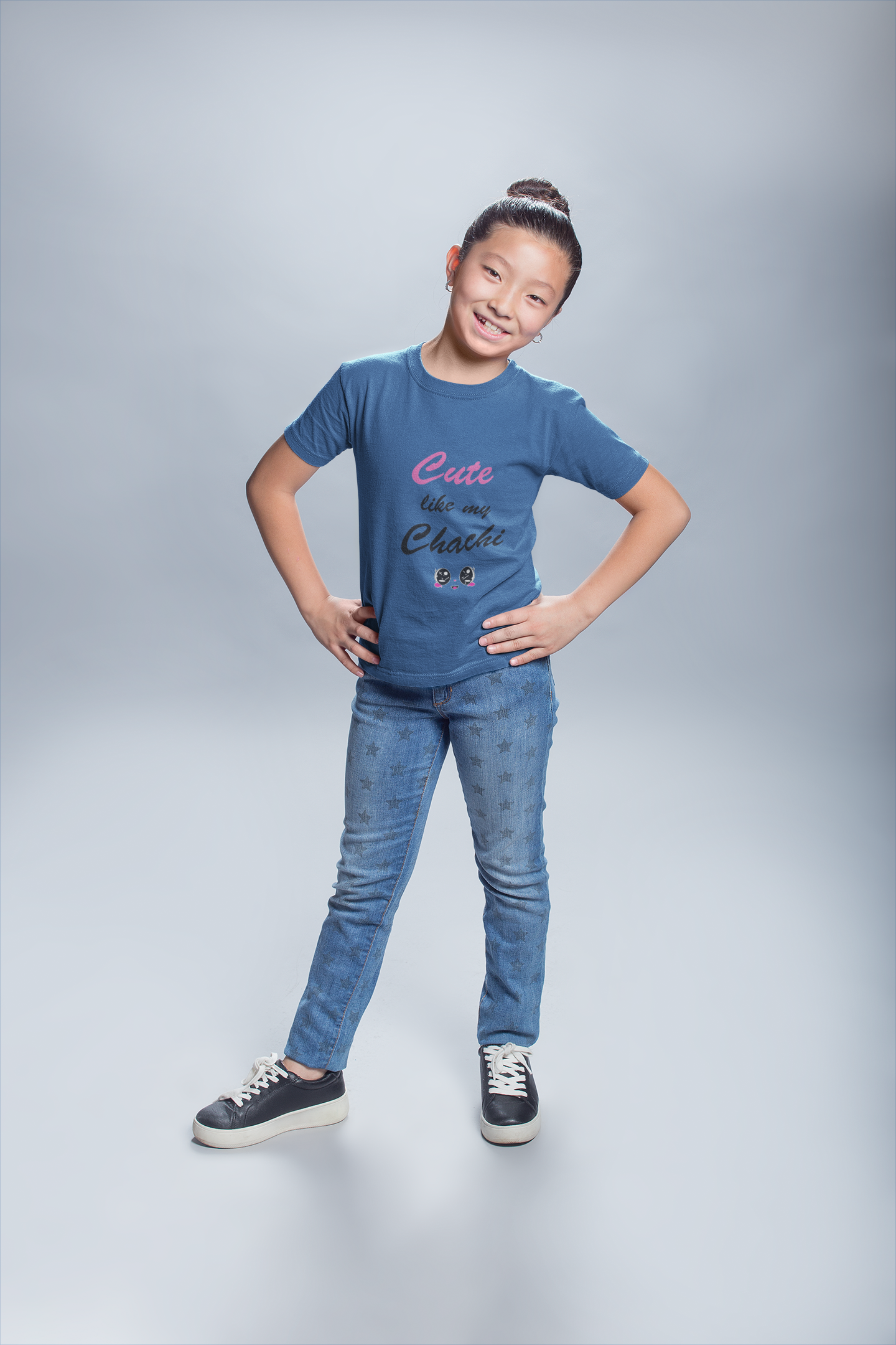 Cute Like My Chachi Half Sleeves T-Shirt For Girls -FunkyTeesClub