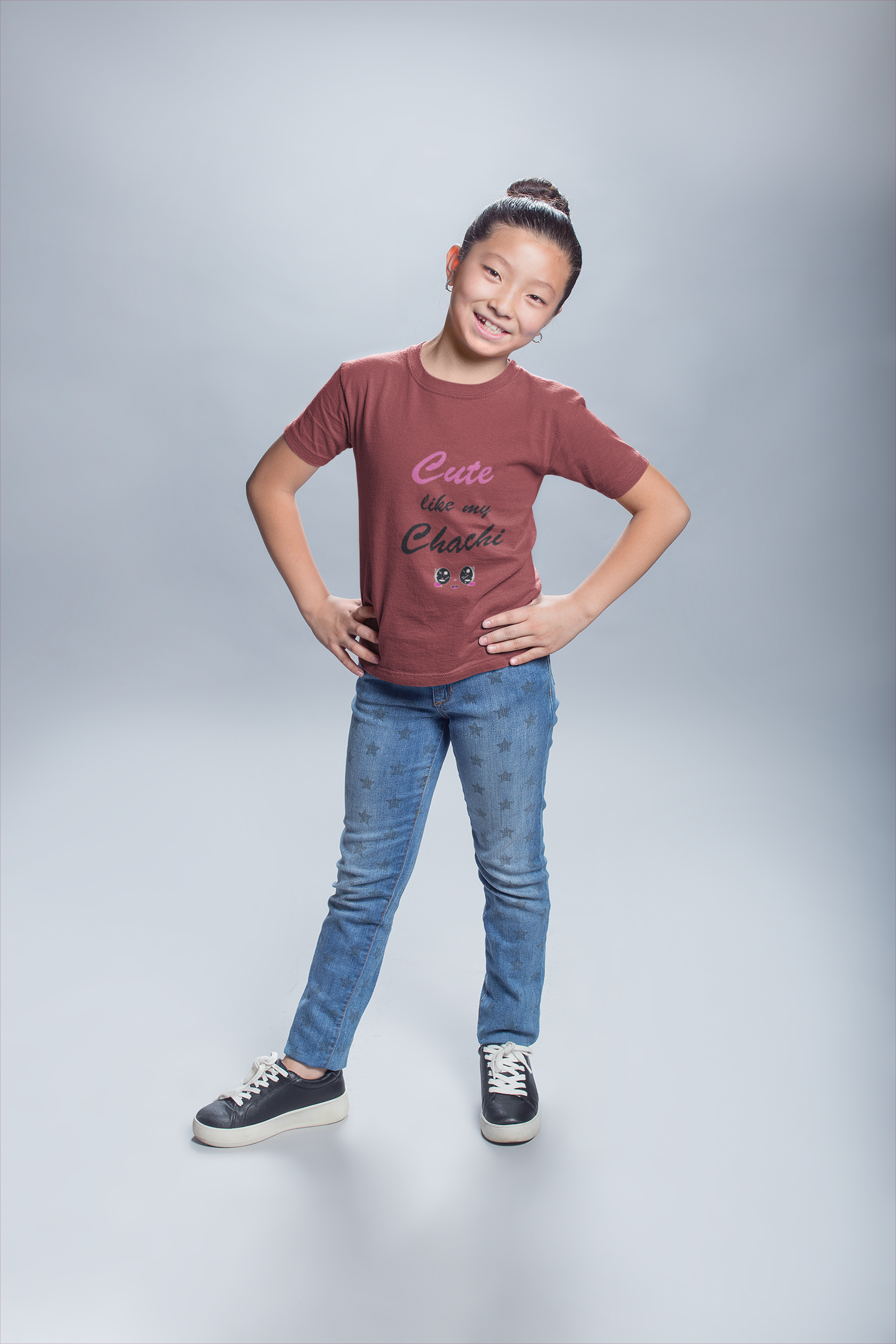 Cute Like My Chachi Half Sleeves T-Shirt For Girls -FunkyTeesClub