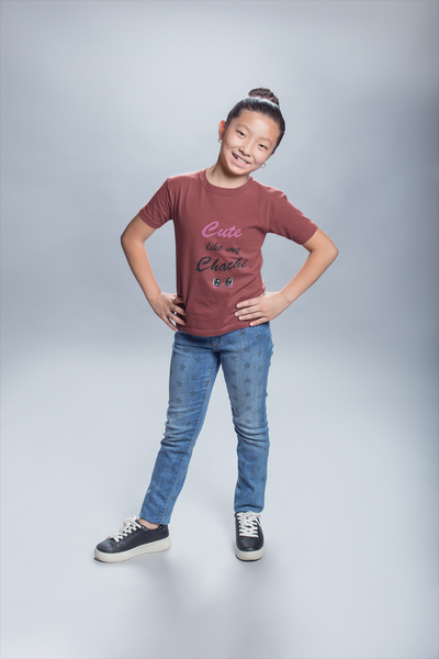 Cute Like My Chachi Half Sleeves T-Shirt For Girls -FunkyTeesClub