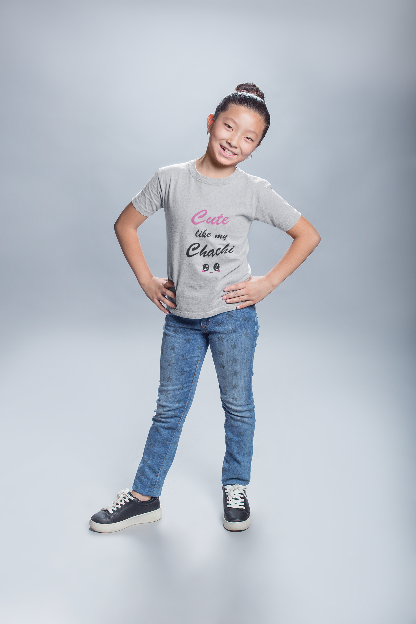 Cute Like My Chachi Half Sleeves T-Shirt For Girls -FunkyTeesClub