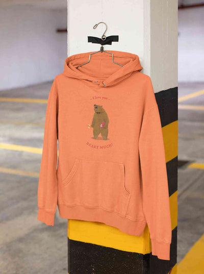 I Love You Beary Much Cartoon Graphics Quotes Men Hoodies-FunkyTeesClub