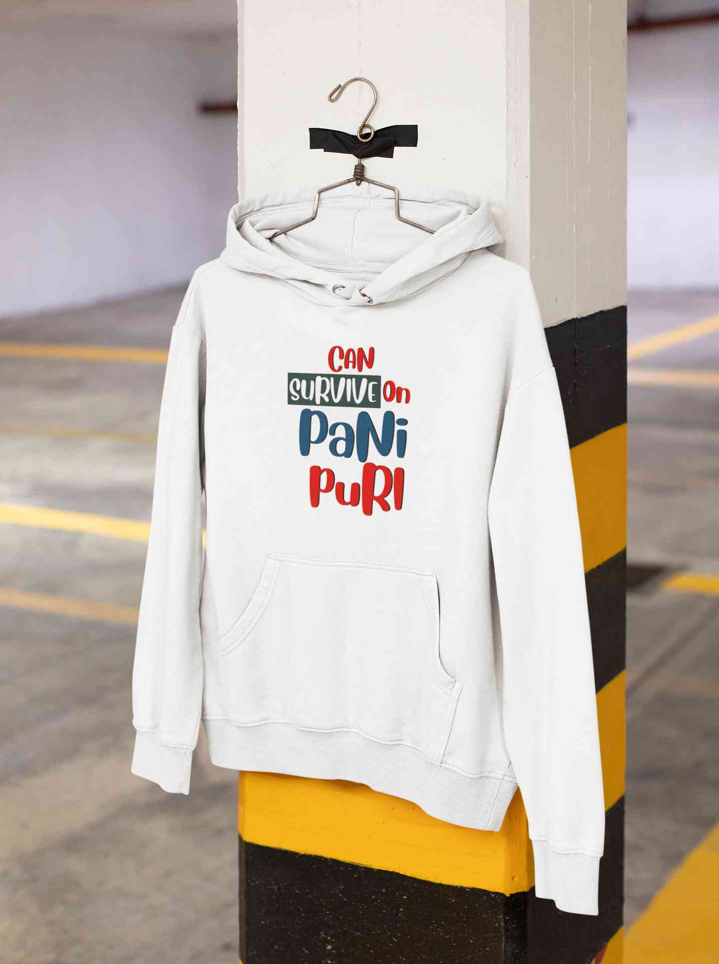 Can Survive On Pani Puri Food Hoodies for Women-FunkyTeesClub