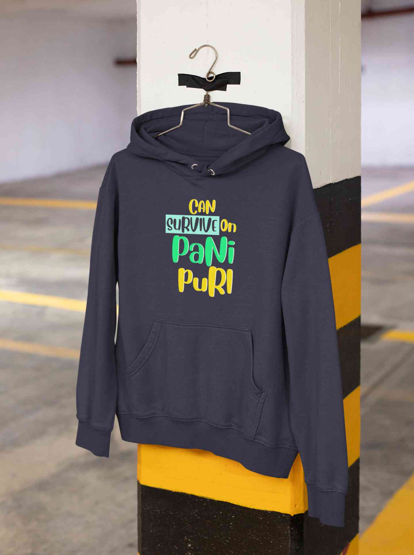 Can Survive On Pani Puri Food Hoodies for Women-FunkyTeesClub