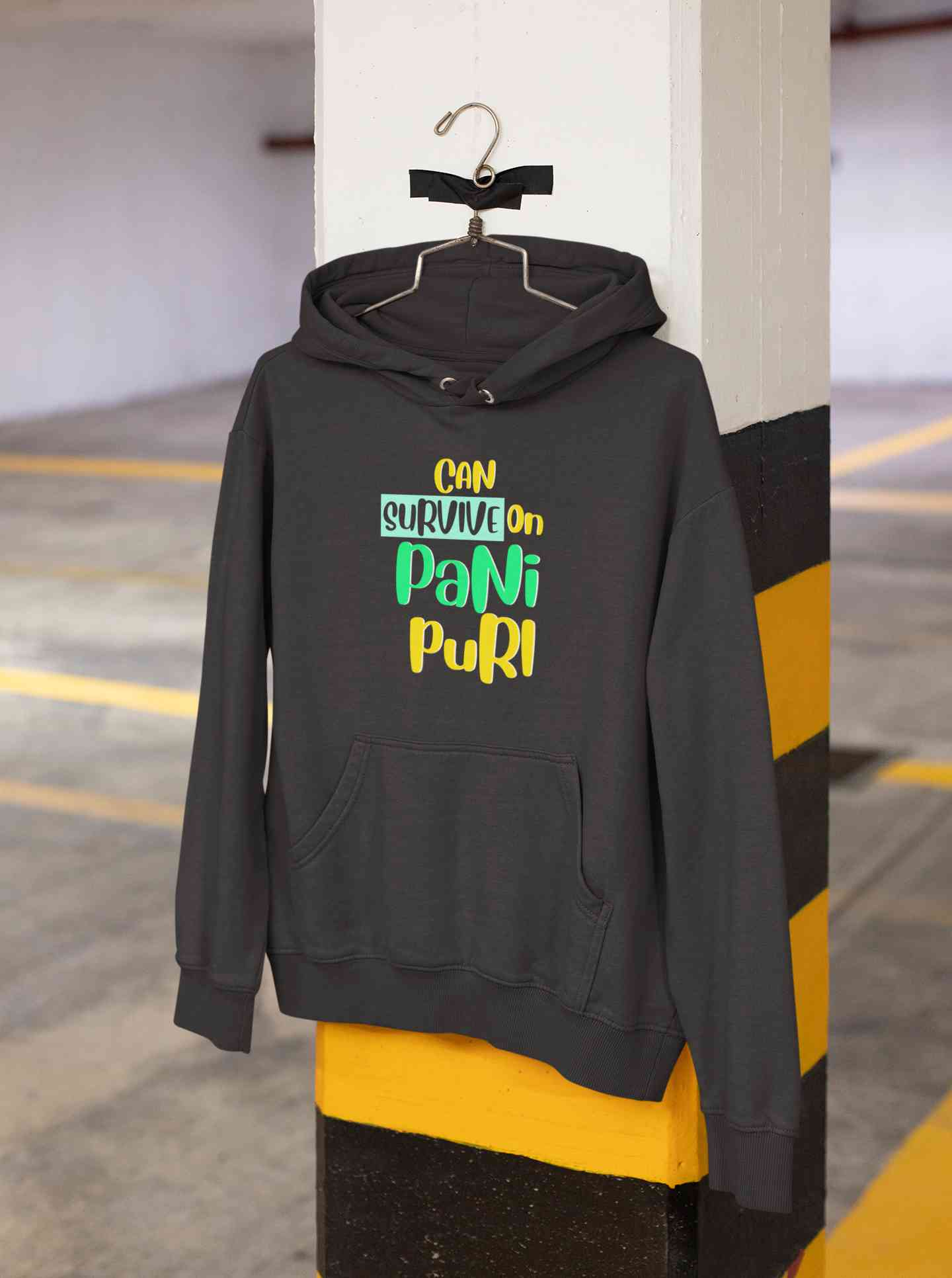 Can Survive On Pani Puri Food Hoodies for Women-FunkyTeesClub