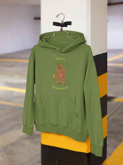 I Love You Beary Much Cartoon Graphics Quotes Men Hoodies-FunkyTeesClub