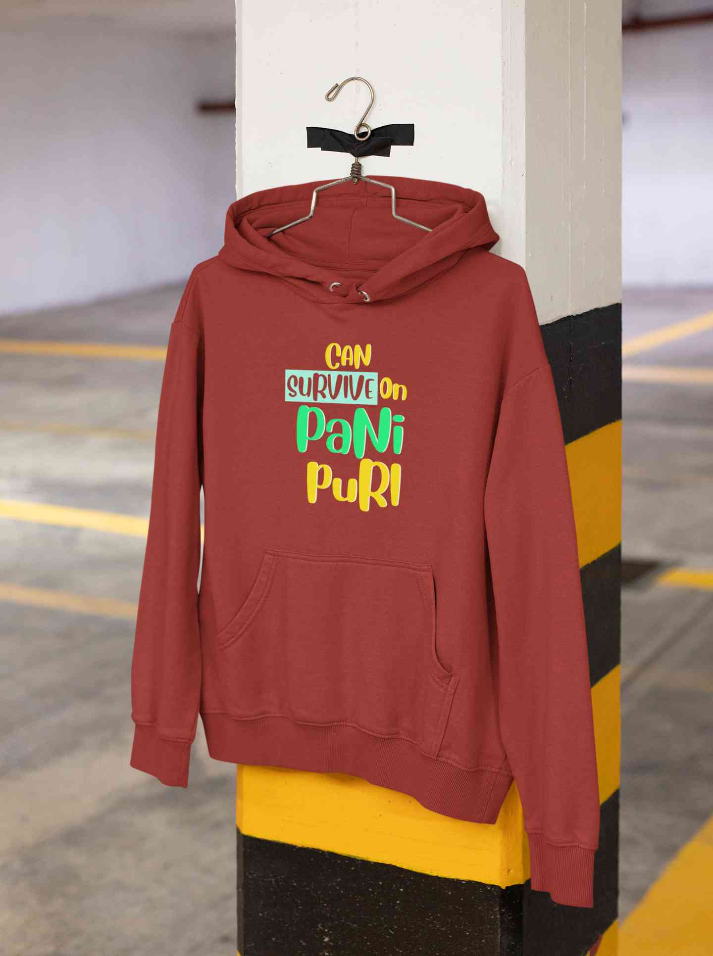 Can Survive On Pani Puri Food Hoodies for Women-FunkyTeesClub