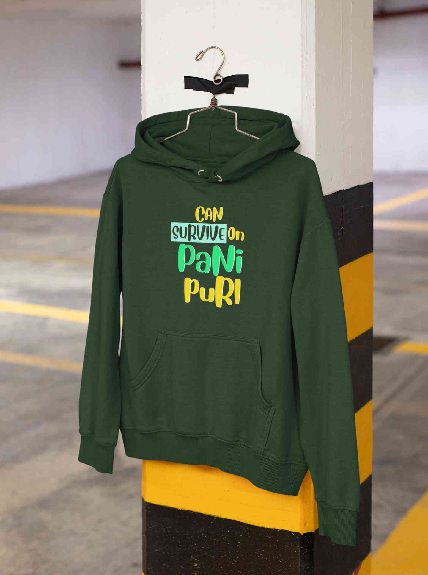 Can Survive On Pani Puri Food Hoodies for Women-FunkyTeesClub