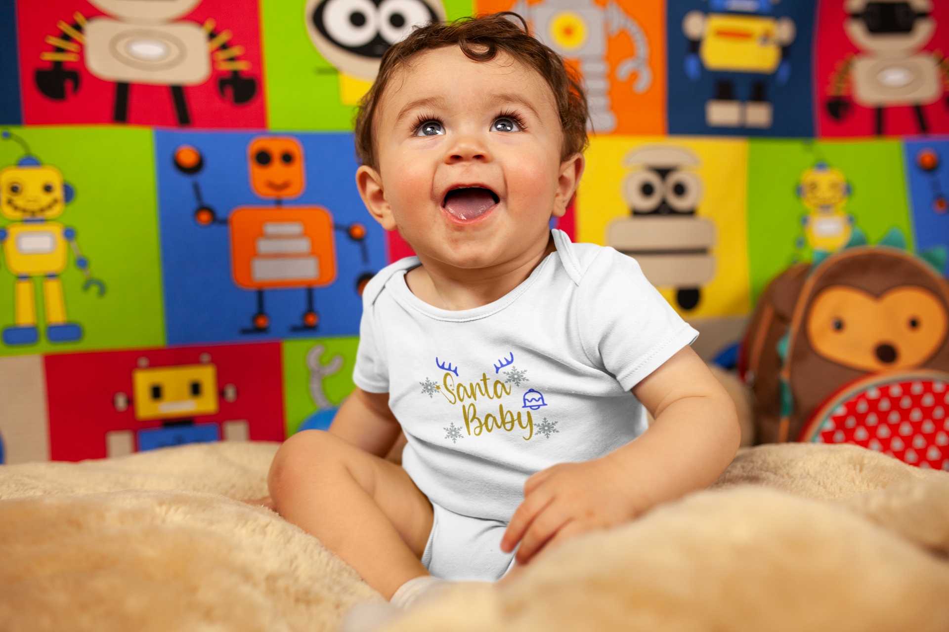 Santa Baby Christmas Rompers for Baby Boy- FunkyTeesClub