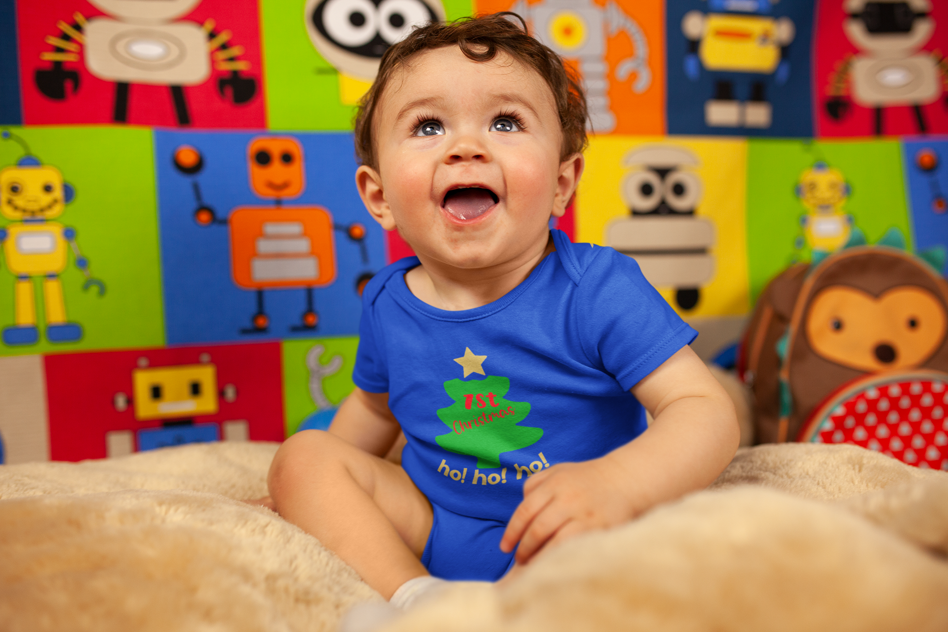 Ho Ho Ho Christmas Rompers for Baby Boy- FunkyTeesClub