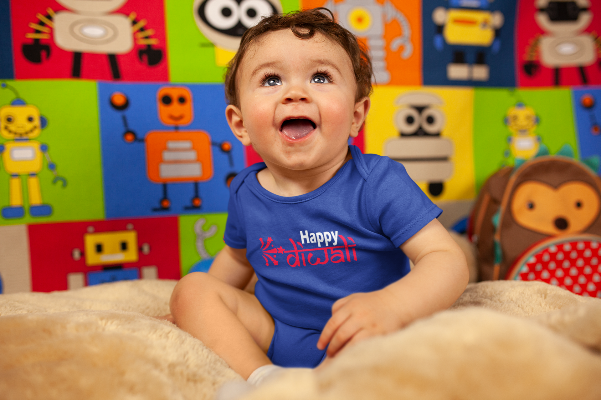 Happy Diwali Rompers for Baby Boy- FunkyTeesClub