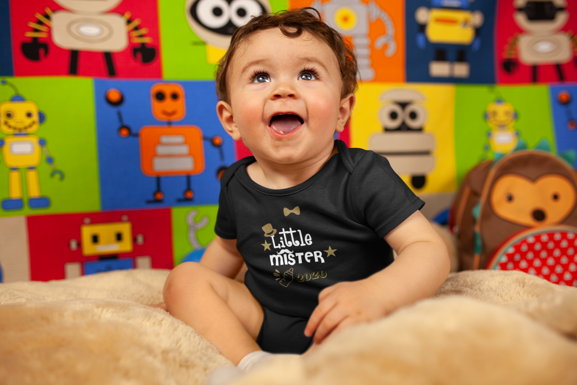 Custom Date Little Mister New Year Rompers for Baby Boy- FunkyTeesClub