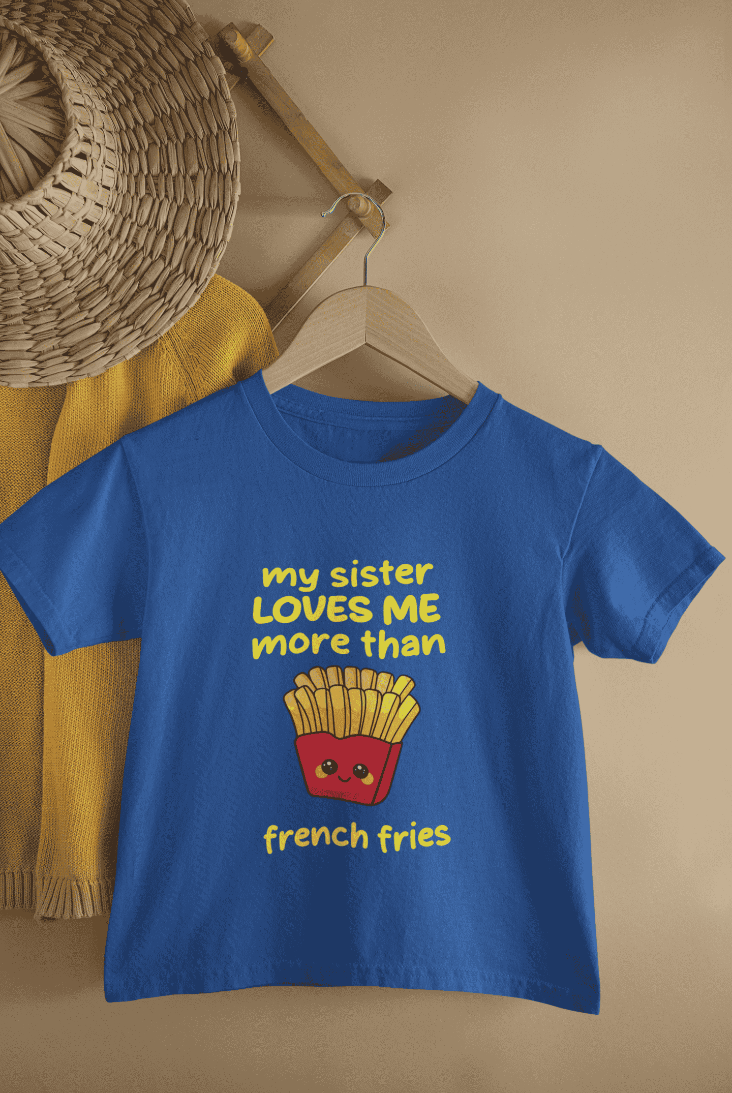 My Sister Loves Me More Than French Fries Rakshabandhan Half Sleeves T-Shirt for Boys -FunkyTeesClub