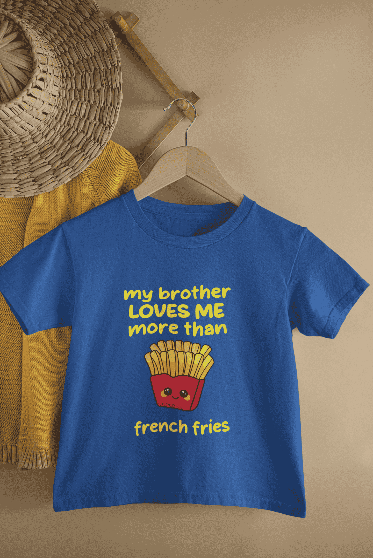 My Brother Loves Me More Than French Fries Rakshabandhan Half Sleeves T-Shirt For Girls -FunkyTeesClub