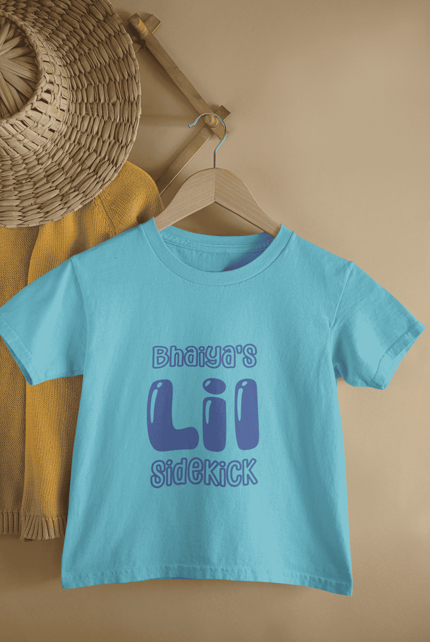 Bhaiyas Little Sidekick Rakshabandhan Half Sleeves T-Shirt for Boys -FunkyTeesClub