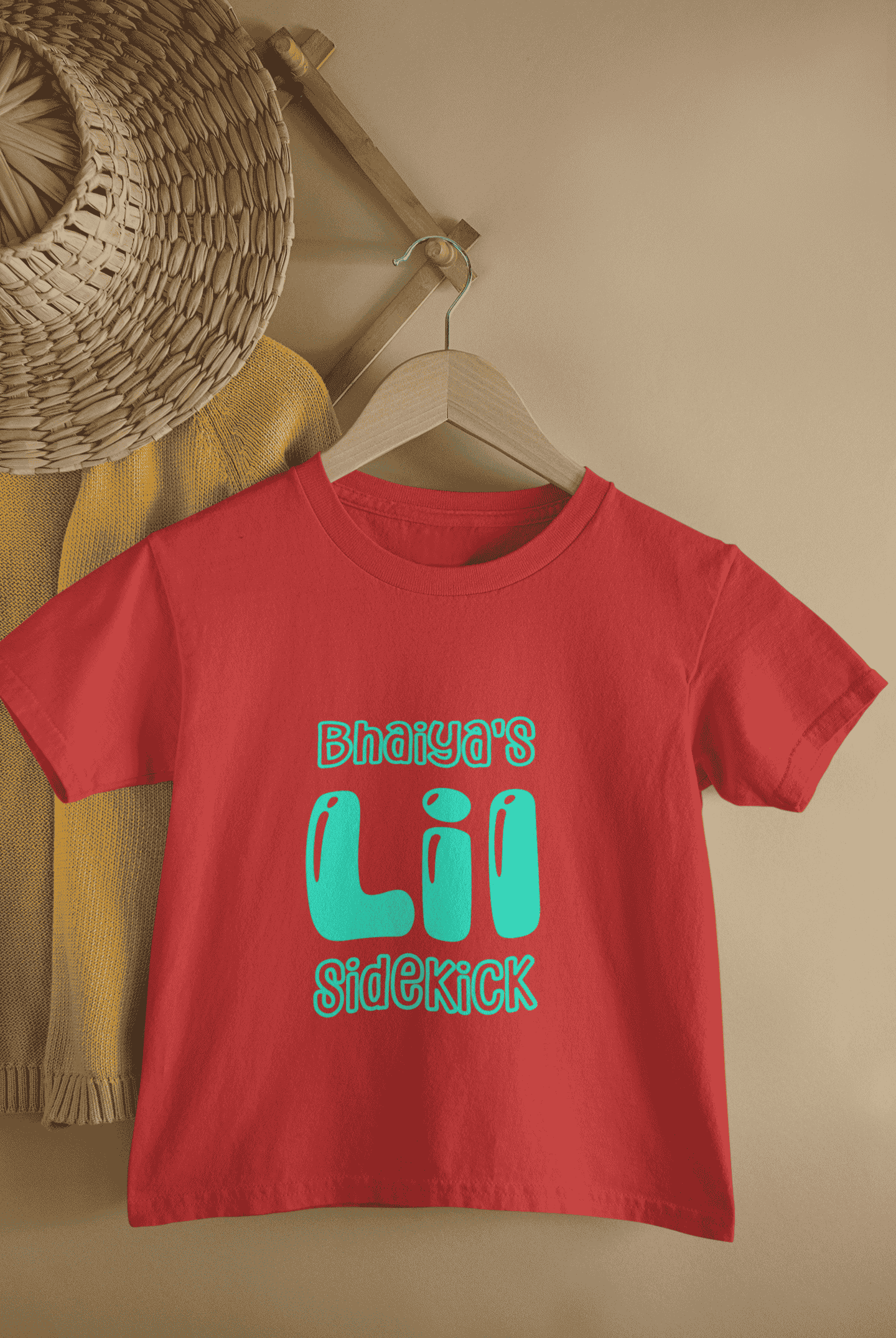 Bhaiyas Little Sidekick Rakshabandhan Half Sleeves T-Shirt for Boys -FunkyTeesClub
