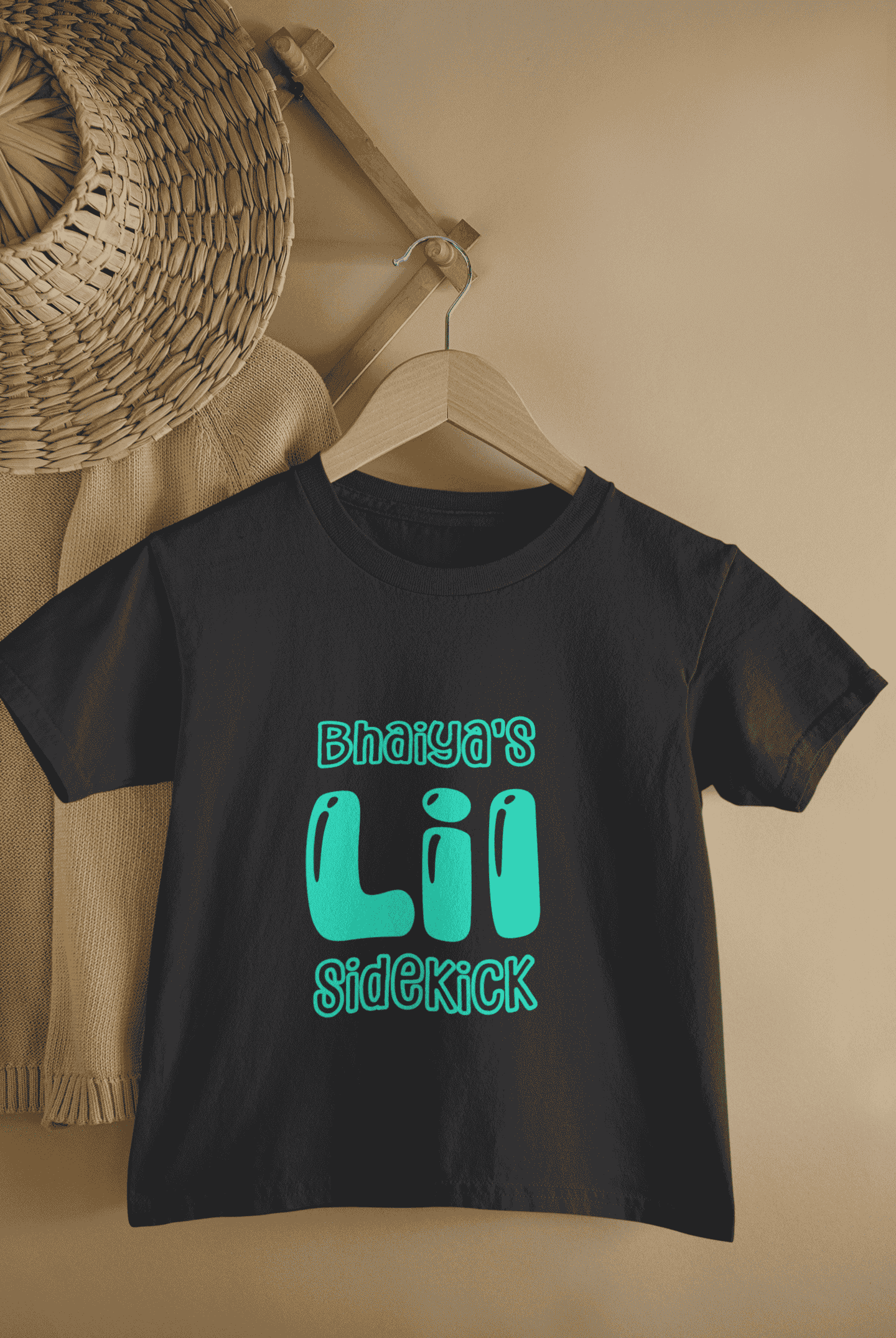 Bhaiyas Little Sidekick Rakshabandhan Half Sleeves T-Shirt for Boys -FunkyTeesClub