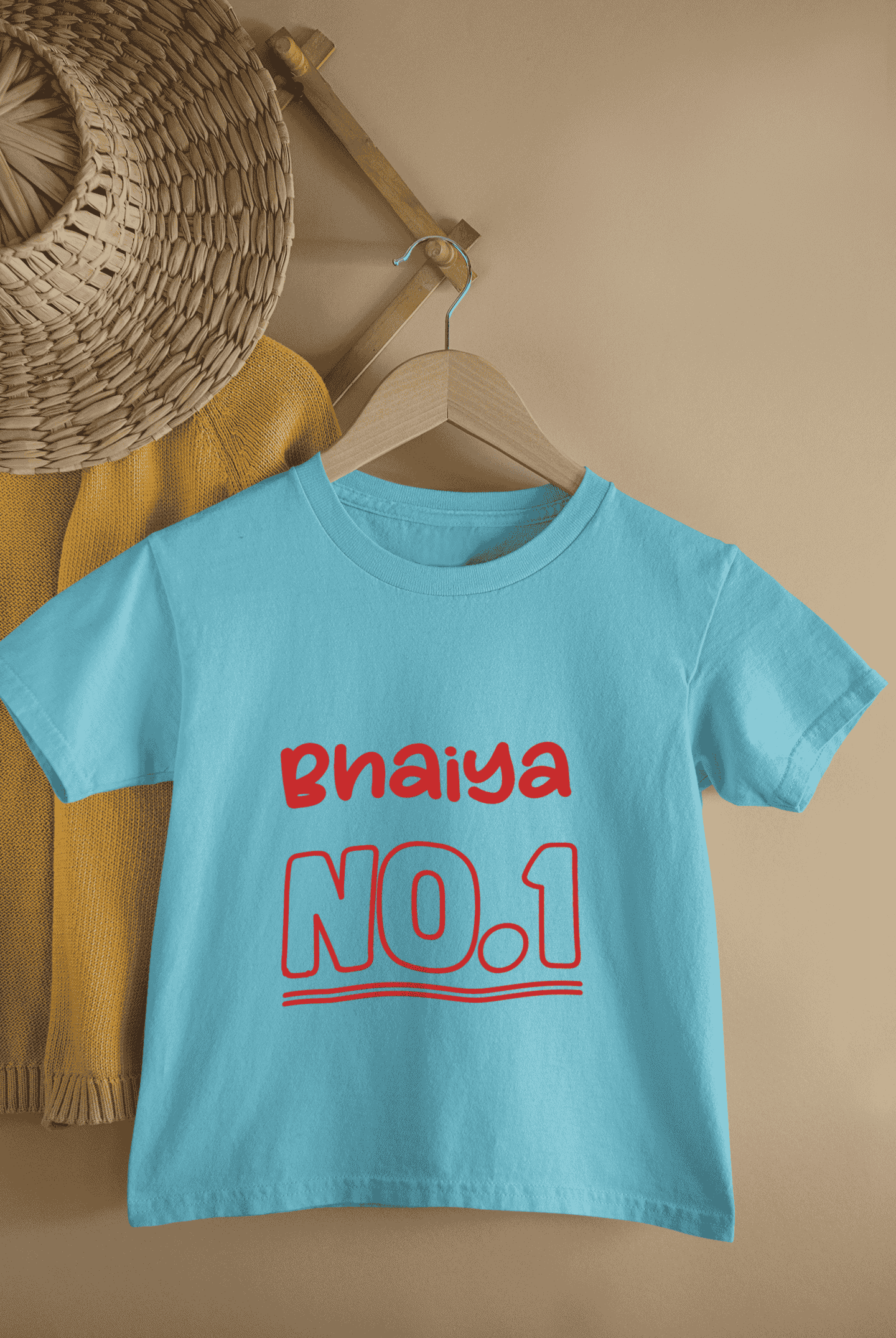 Bhaiya No.1 Rakshabandhan Half Sleeves T-Shirt for Boys -FunkyTeesClub