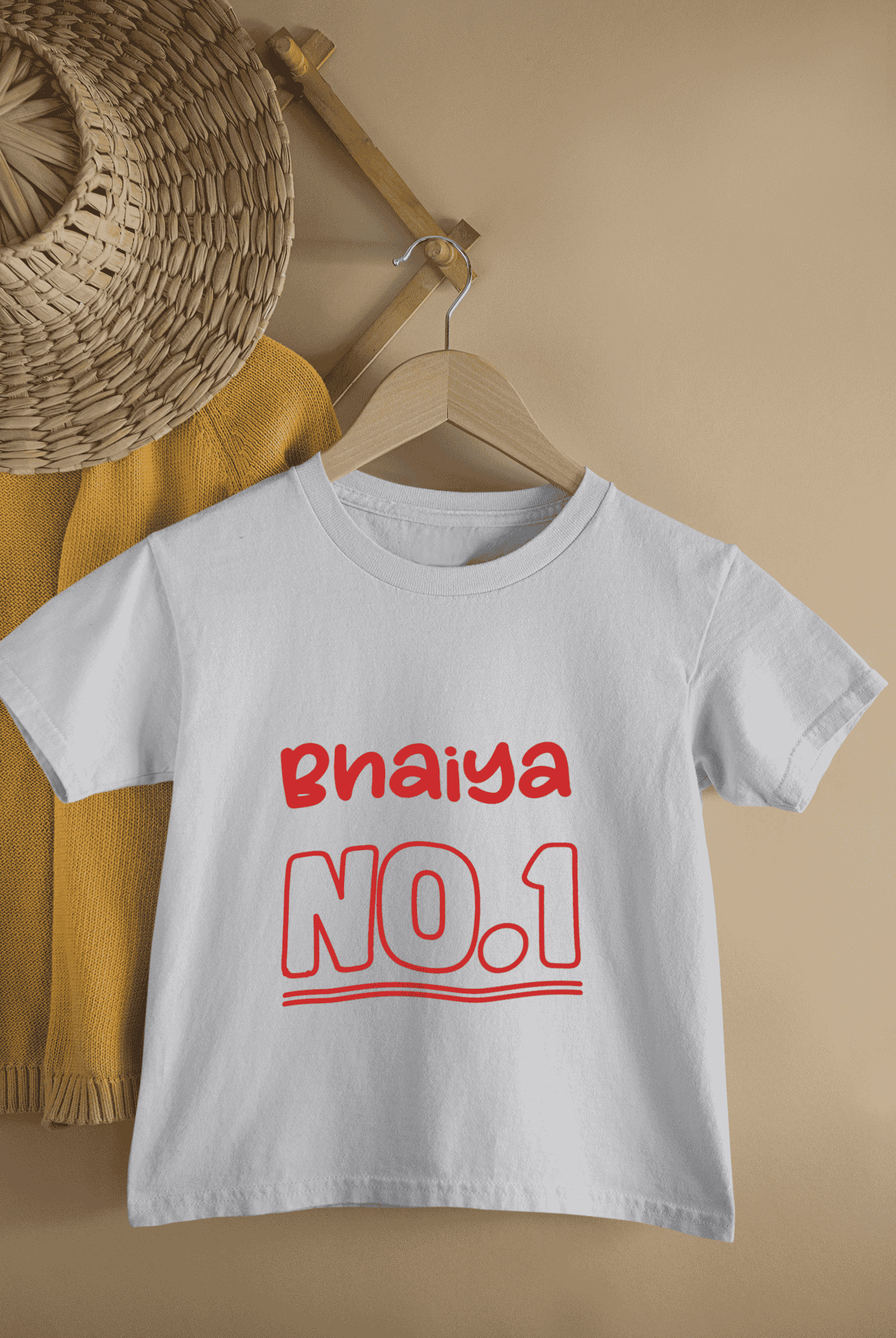 Bhaiya No.1 Rakshabandhan Half Sleeves T-Shirt for Boys -FunkyTeesClub