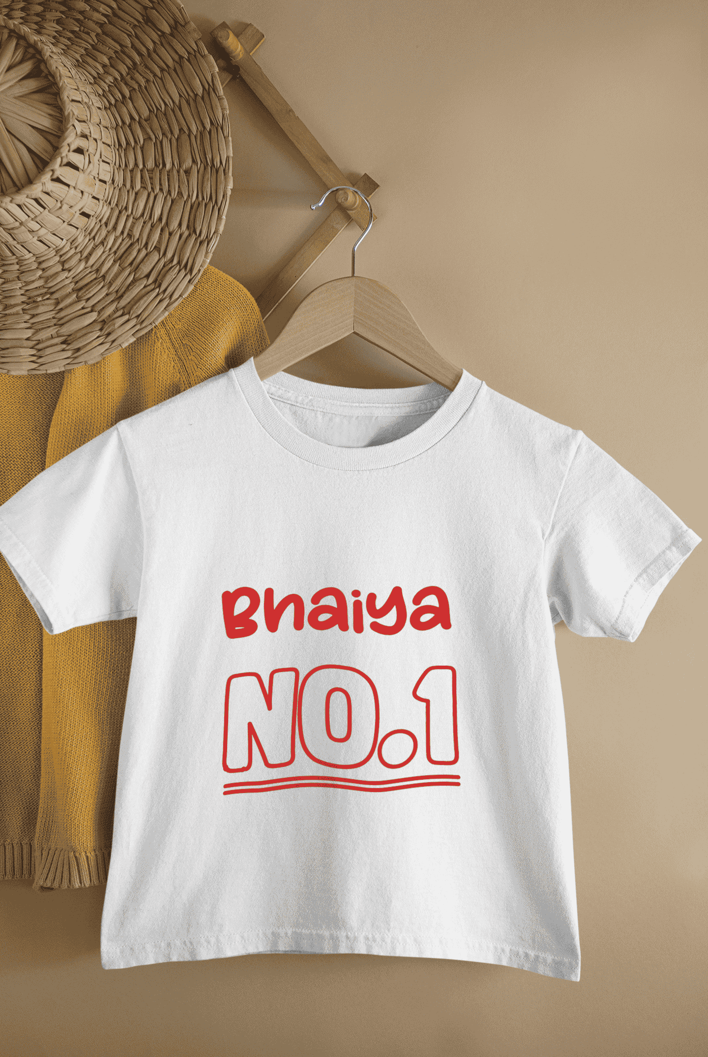 Bhaiya No.1 Rakshabandhan Half Sleeves T-Shirt for Boys -FunkyTeesClub