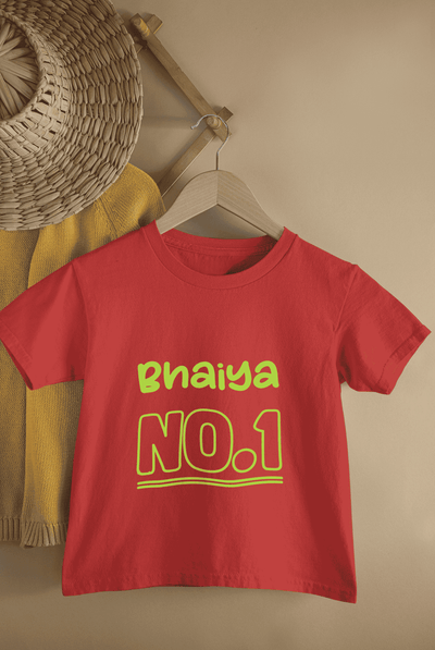 Bhaiya No.1 Rakshabandhan Half Sleeves T-Shirt for Boys -FunkyTeesClub