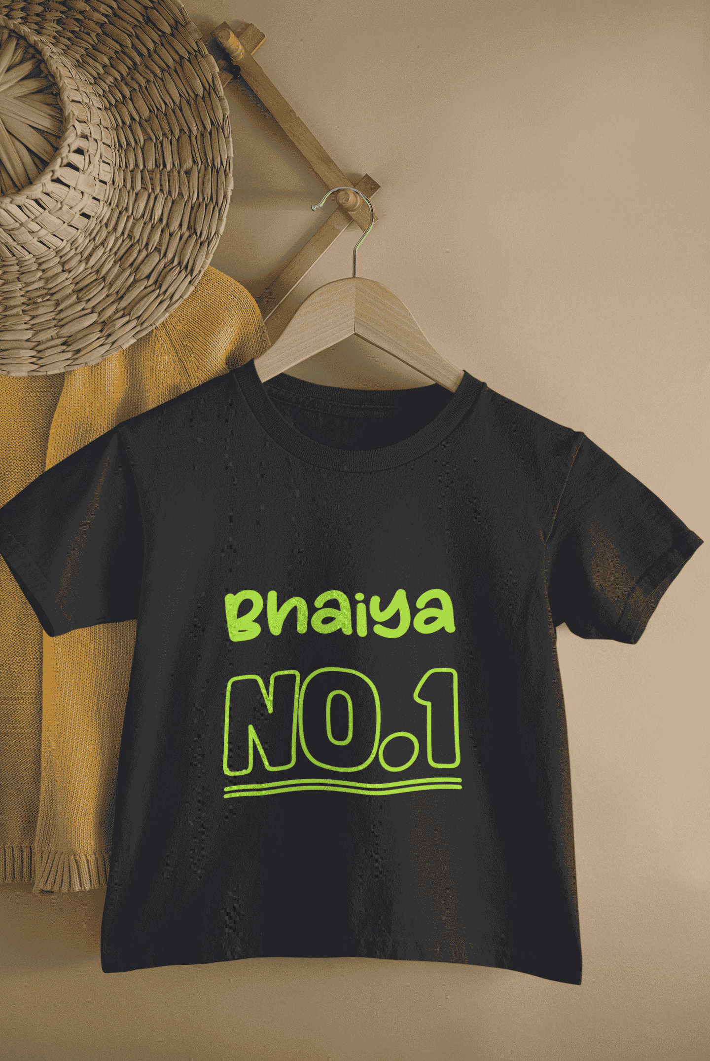 Bhaiya No.1 Rakshabandhan Half Sleeves T-Shirt For Girls -FunkyTeesClub