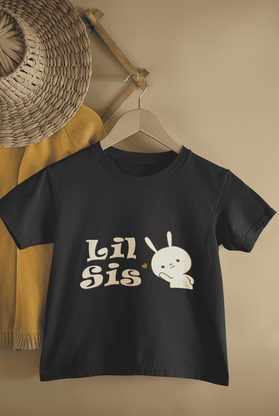 Lil Sis Rakshabandhan Half Sleeves T-Shirt For Girls -FunkyTeesClub