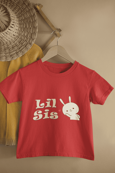 Lil Sis Rakshabandhan Half Sleeves T-Shirt For Girls -FunkyTeesClub