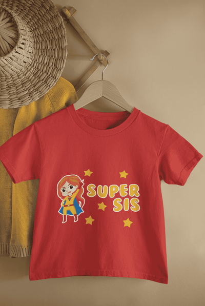 Super Sis Rakshabandhan Half Sleeves T-Shirt For Girls -FunkyTeesClub