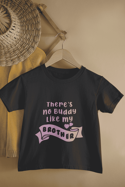 There Is No Buddy Like My Brother Rakshabandhan Half Sleeves T-Shirt For Girls -FunkyTeesClub