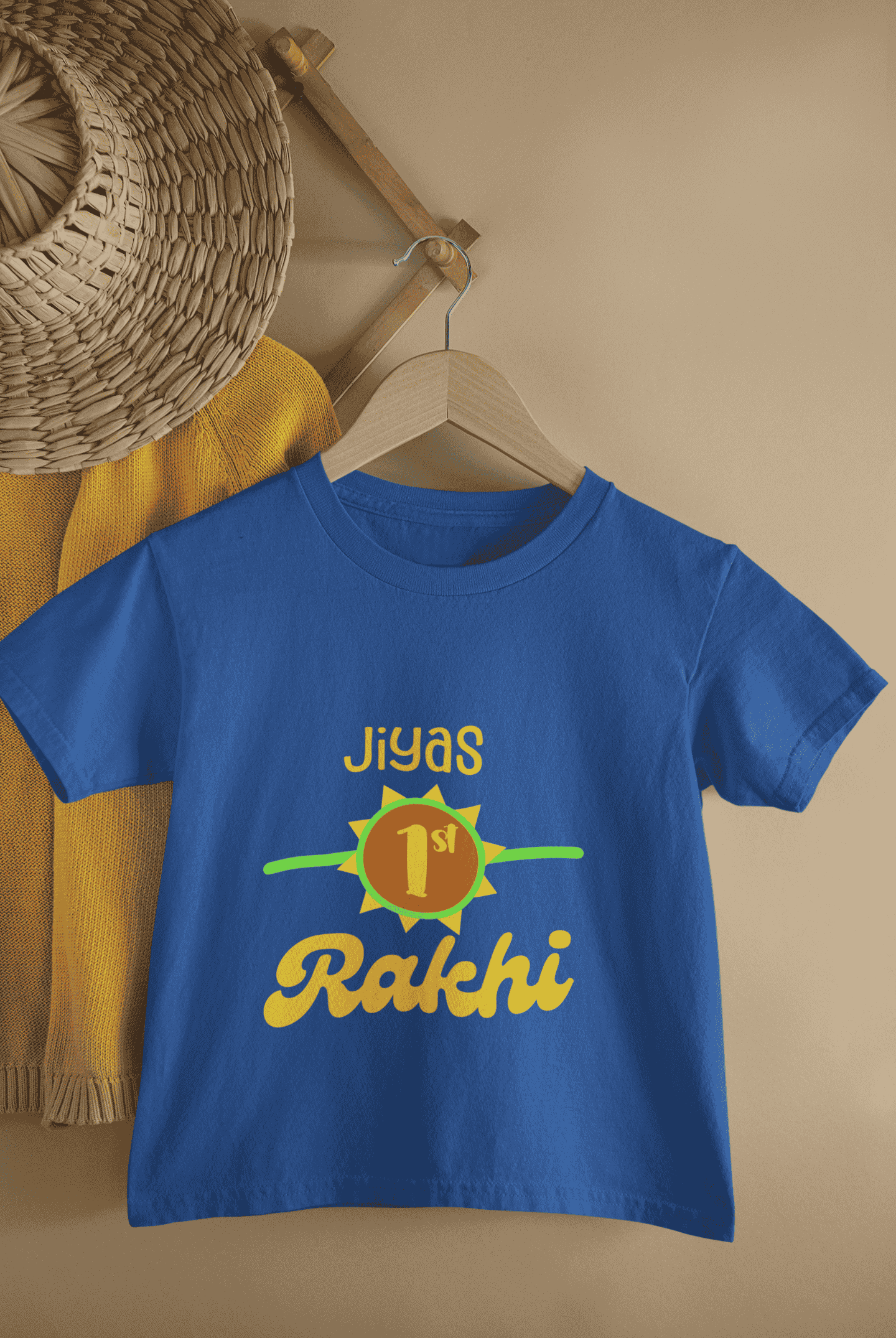 Custom Name My First Rakhi Rakshabandhan Half Sleeves T-Shirt For Girls -FunkyTeesClub