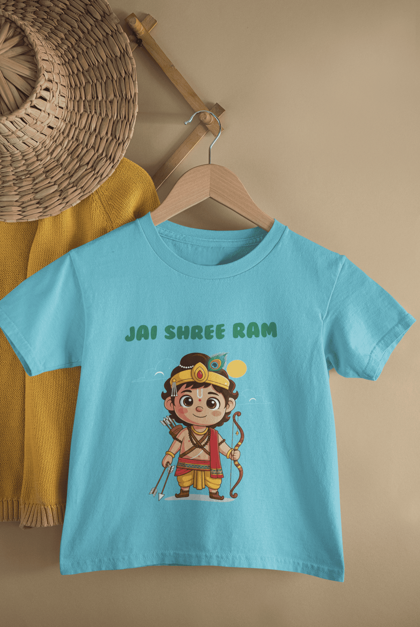 Jai Shree Ram Navratri Half Sleeves T-Shirt for Boys -FunkyTeesClub