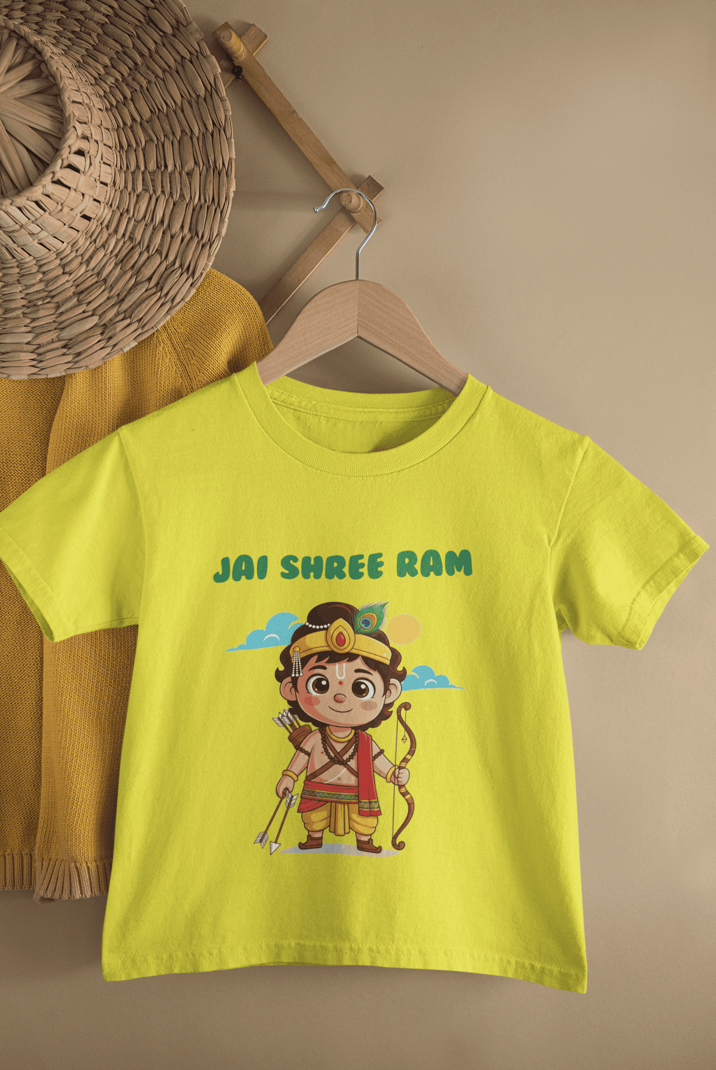 Jai Shree Ram Navratri Half Sleeves T-Shirt for Boys -FunkyTeesClub
