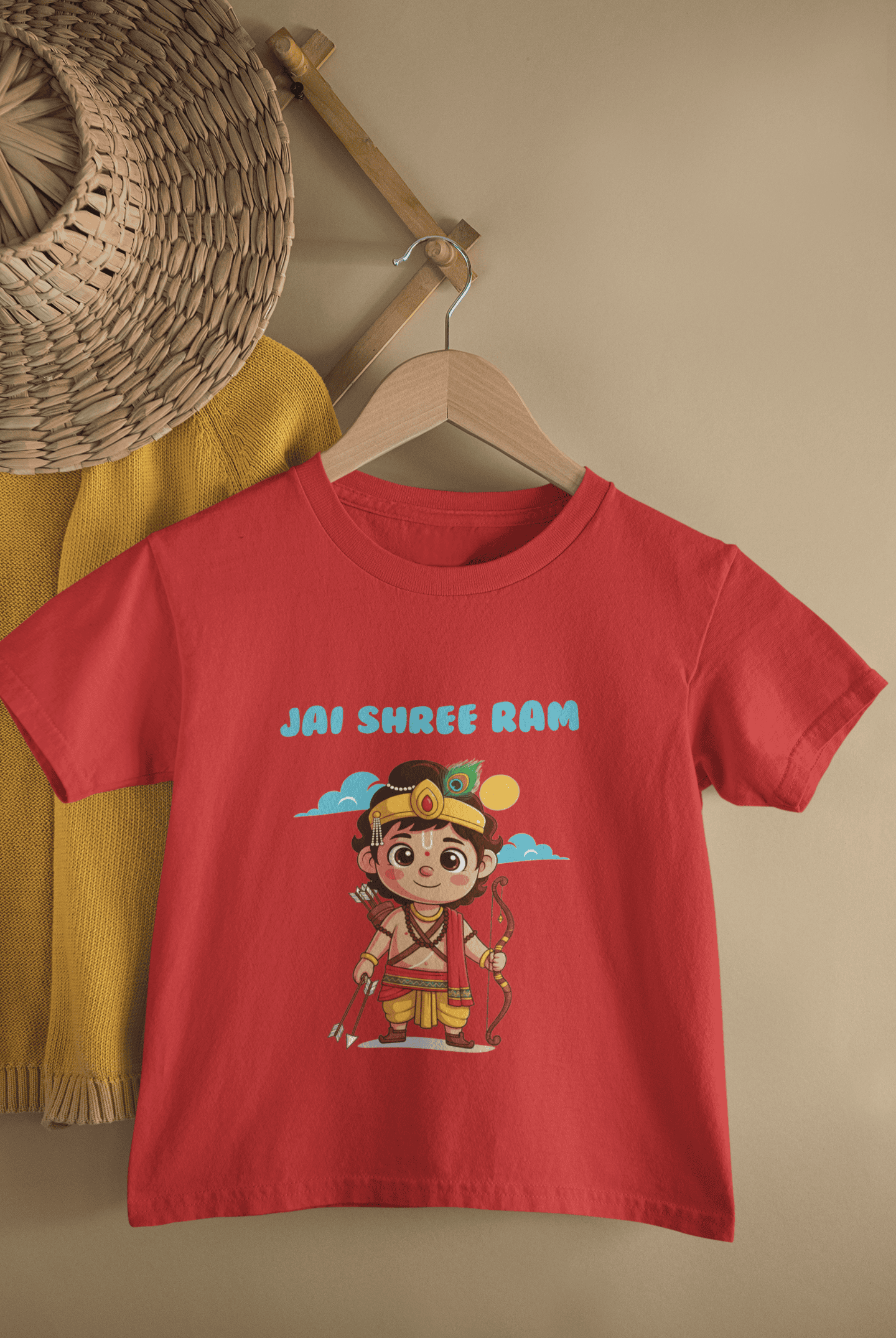Jai Shree Ram Navratri Half Sleeves T-Shirt for Boys -FunkyTeesClub