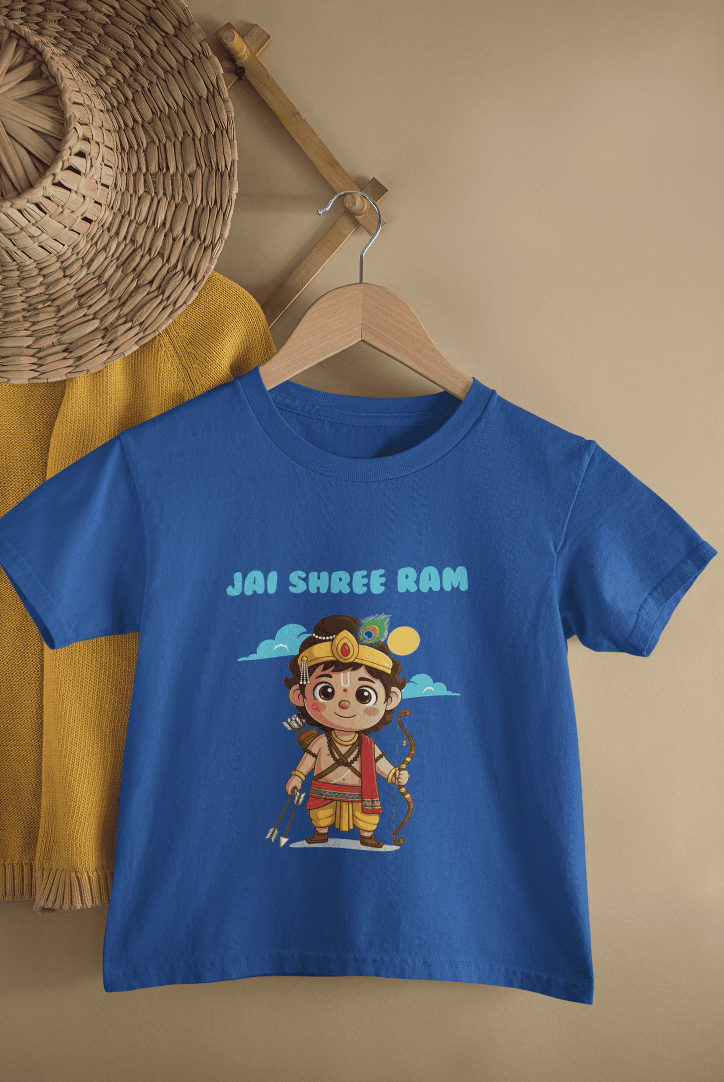 Jai Shree Ram Navratri Half Sleeves T-Shirt for Boys -FunkyTeesClub