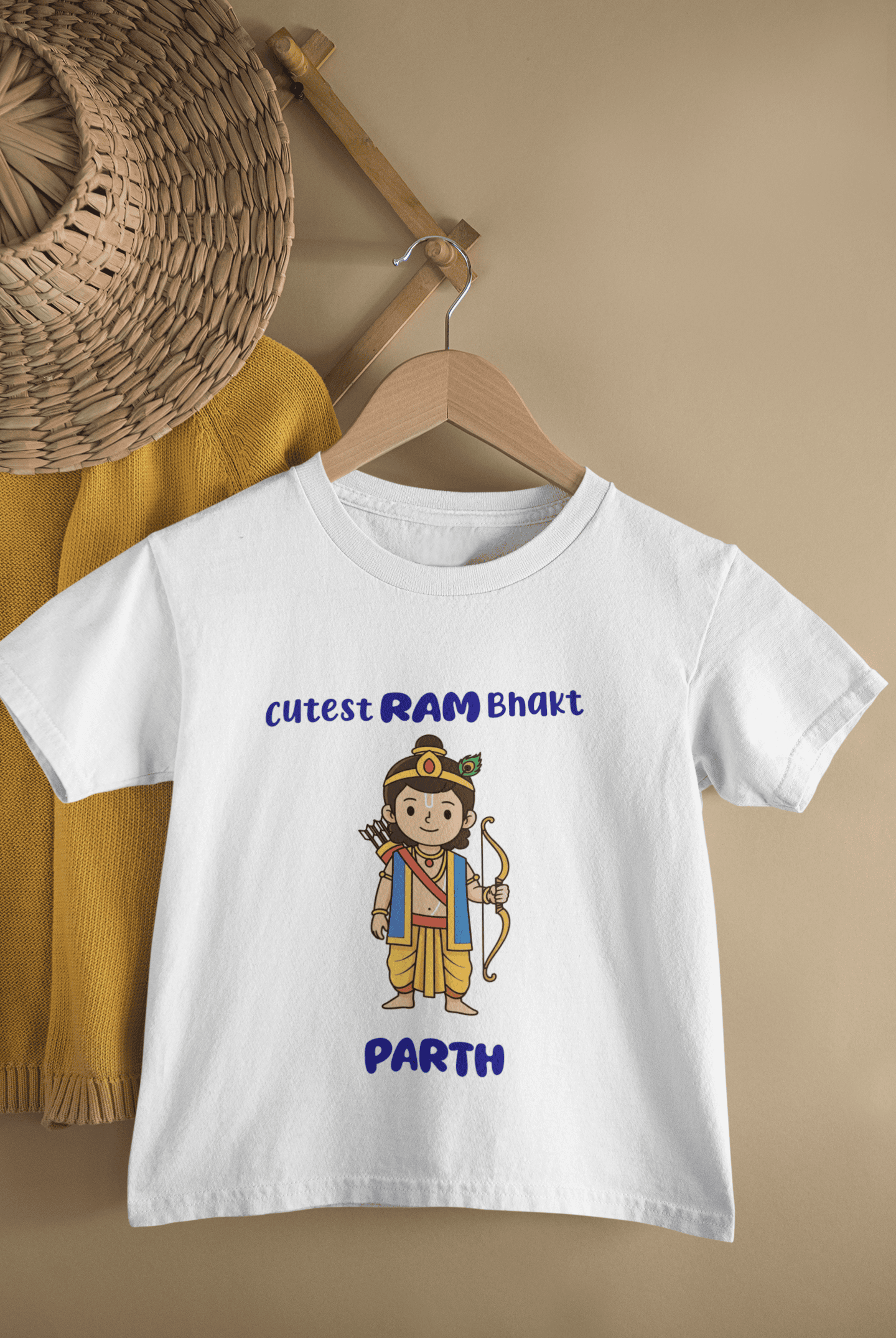 Cutest Ram Bhakt Navratri Half Sleeves T-Shirt for Boys -FunkyTeesClub