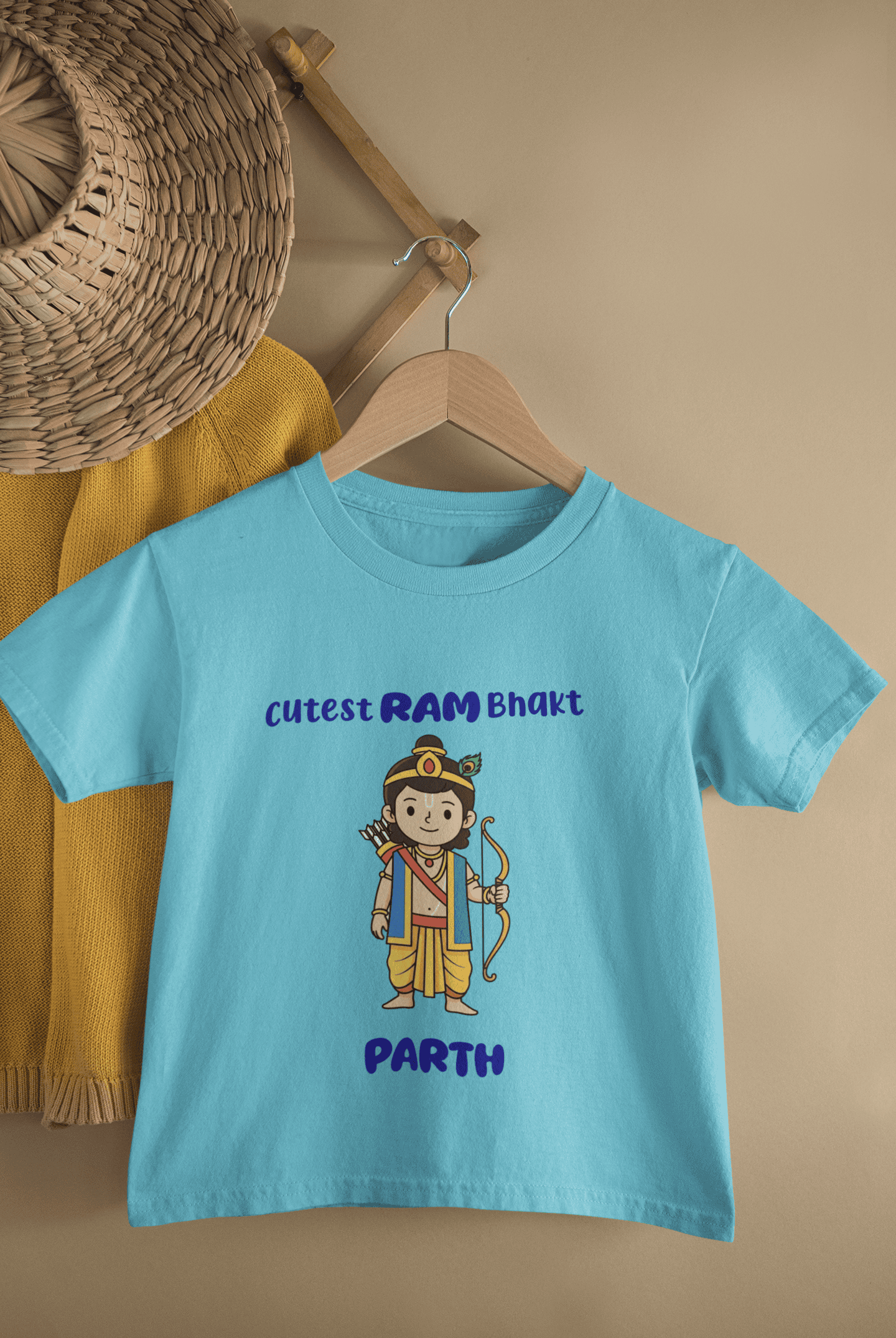 Cutest Ram Bhakt Navratri Half Sleeves T-Shirt for Boys -FunkyTeesClub