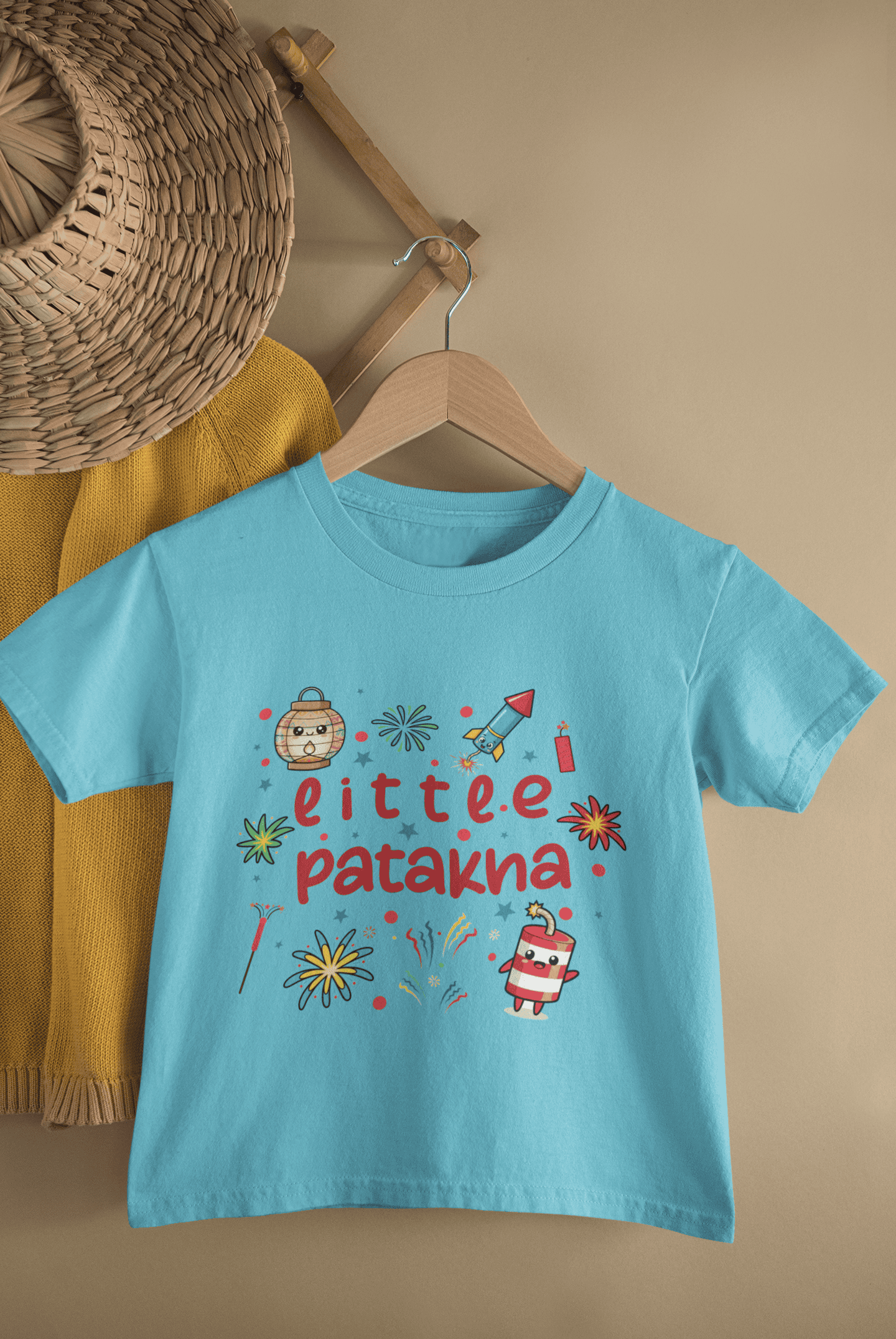 Little Patakha Diwali Half Sleeves T-Shirt for Boys -FunkyTeesClub