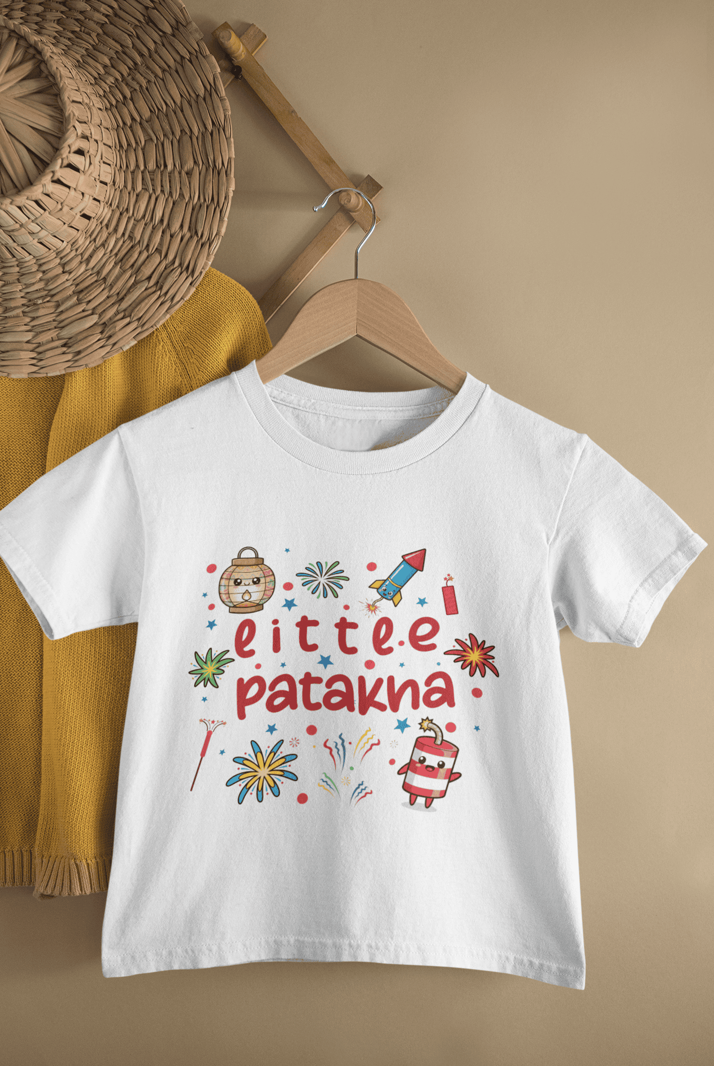 Little Patakha Diwali Half Sleeves T-Shirt For Girls -FunkyTeesClub