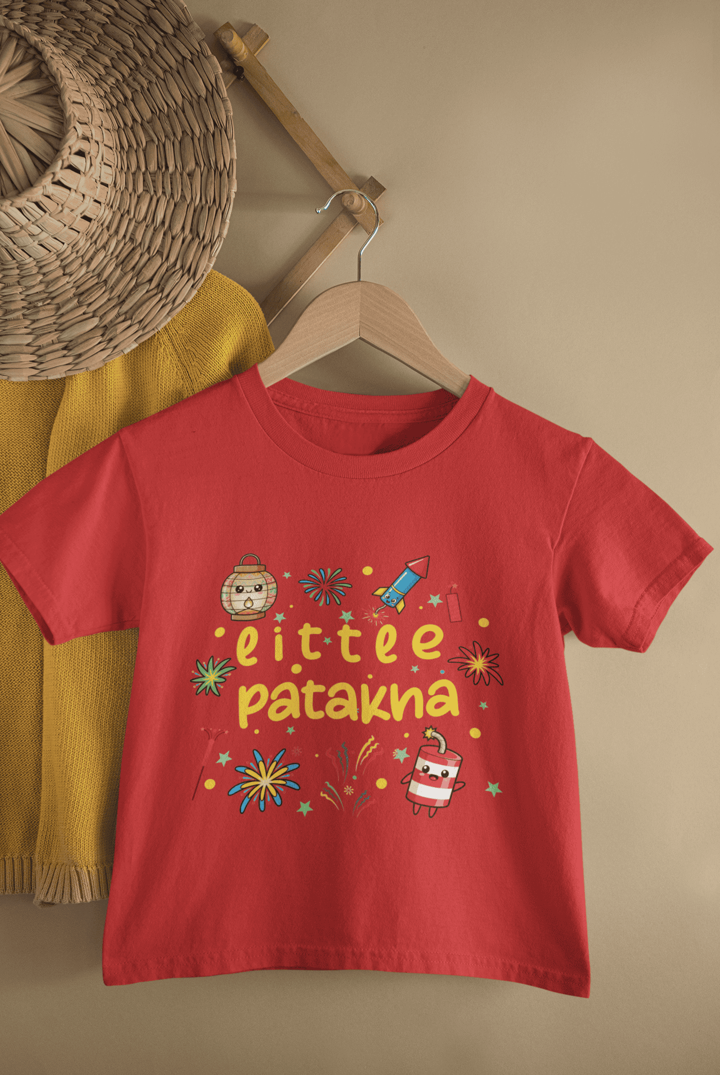 Little Patakha Diwali Half Sleeves T-Shirt for Boys -FunkyTeesClub