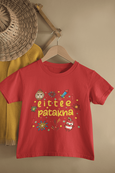 Little Patakha Diwali Half Sleeves T-Shirt For Girls -FunkyTeesClub