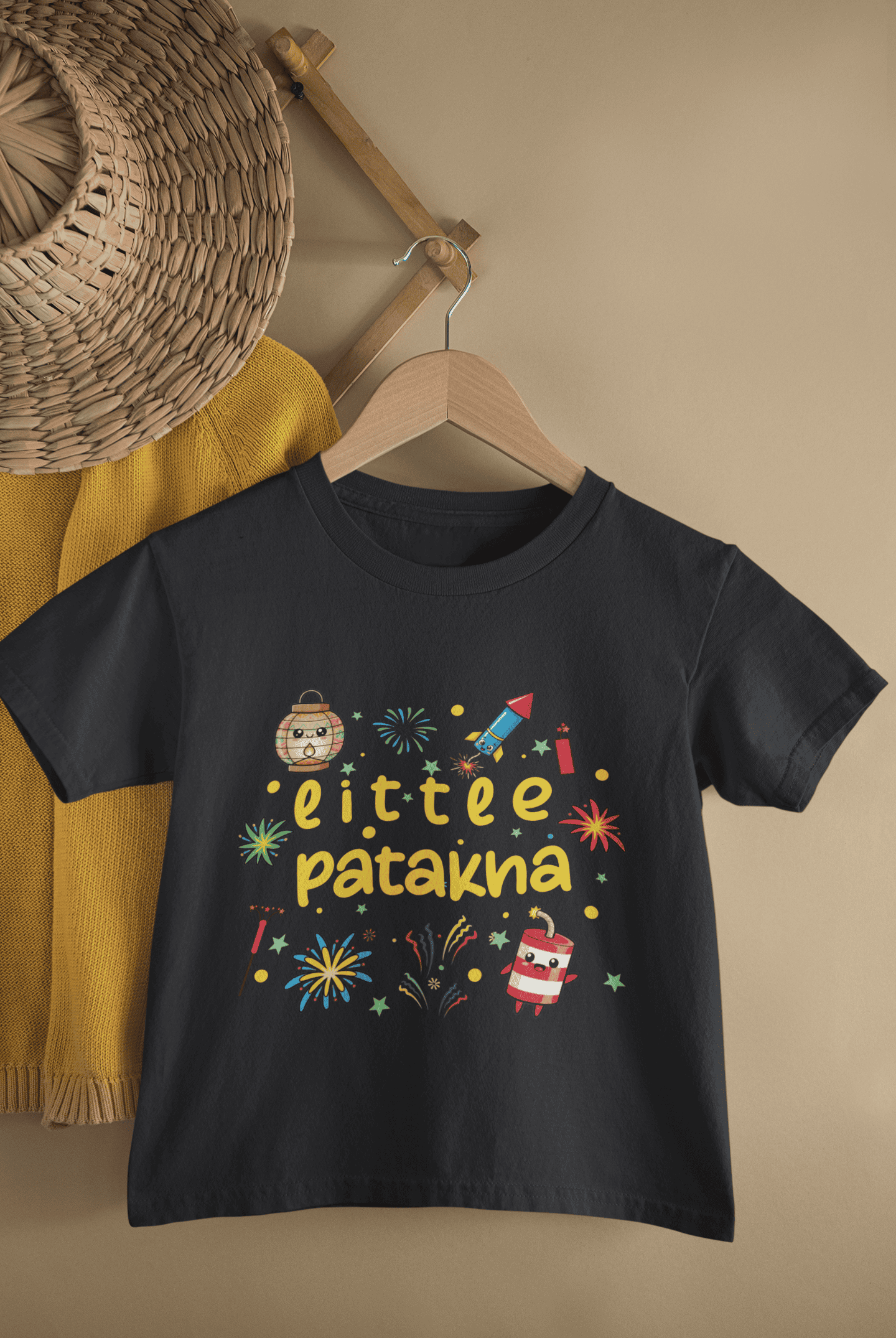 Little Patakha Diwali Half Sleeves T-Shirt for Boys -FunkyTeesClub