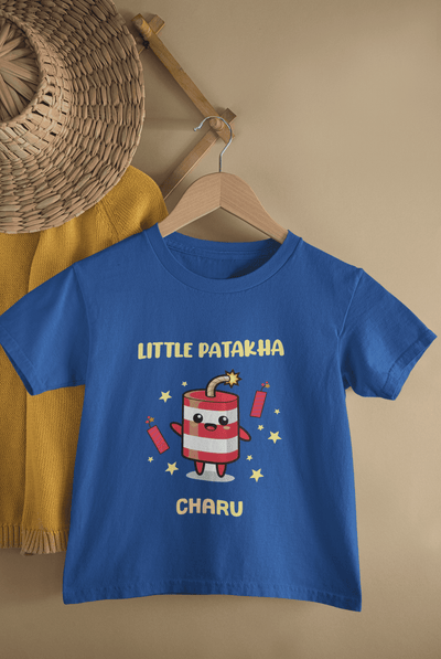 Little Patakha Diwali Half Sleeves T-Shirt For Girls -FunkyTeesClub