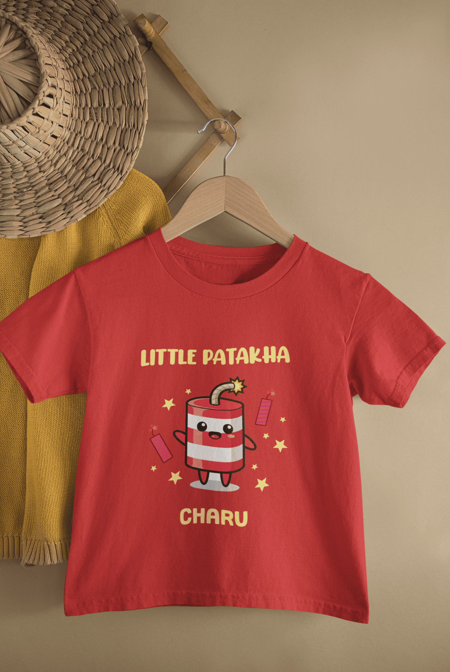 Custom Name Little Patakha Half Sleeves T-Shirt for Boys -FunkyTeesClub