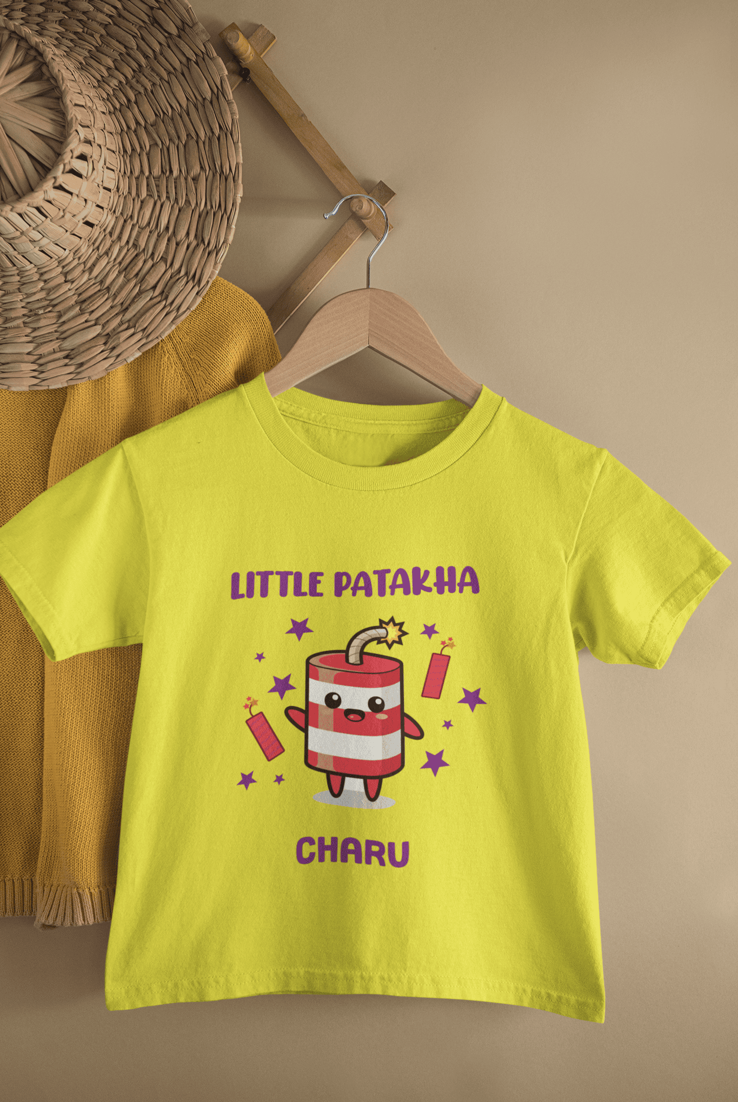 Little Patakha Diwali Half Sleeves T-Shirt For Girls -FunkyTeesClub