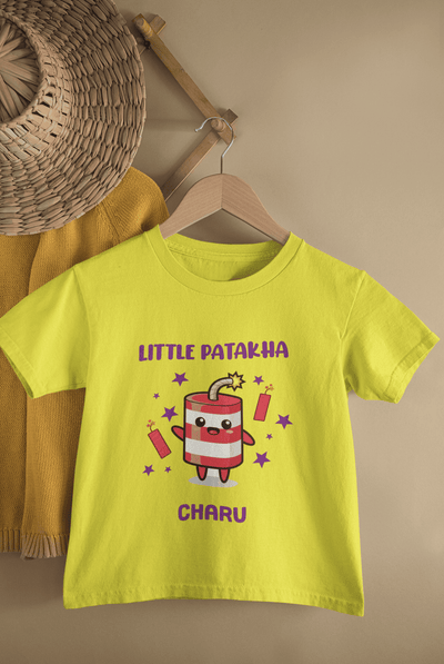 Little Patakha Diwali Half Sleeves T-Shirt For Girls -FunkyTeesClub
