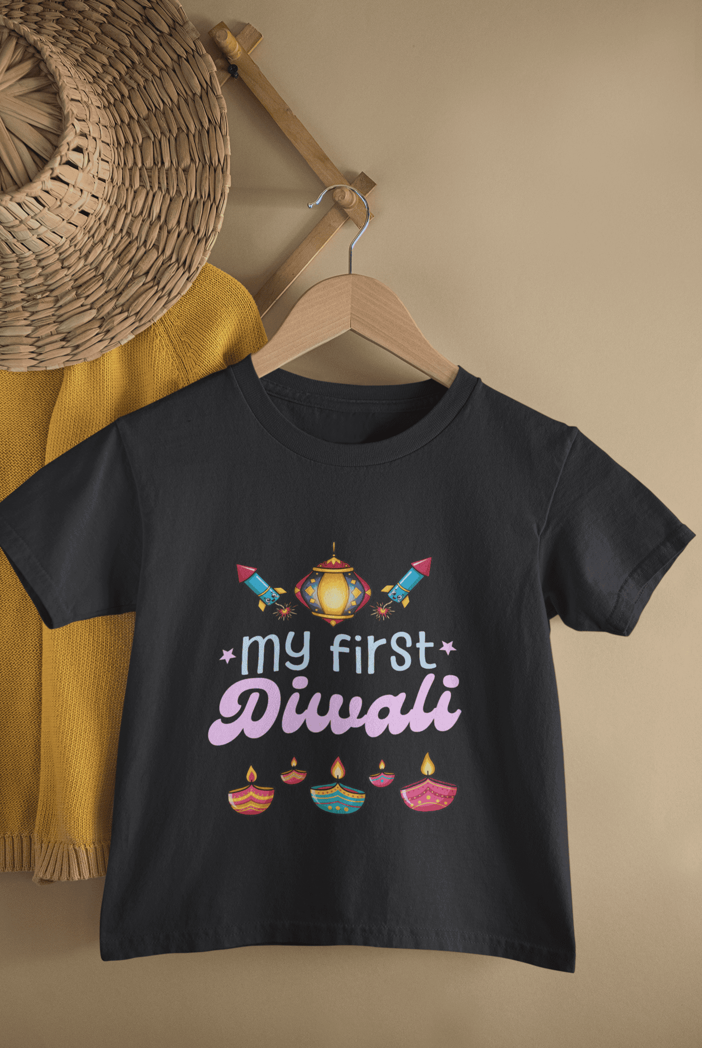 My First Diwali Fun Diwali Half Sleeves T-Shirt for Boys -FunkyTeesClub