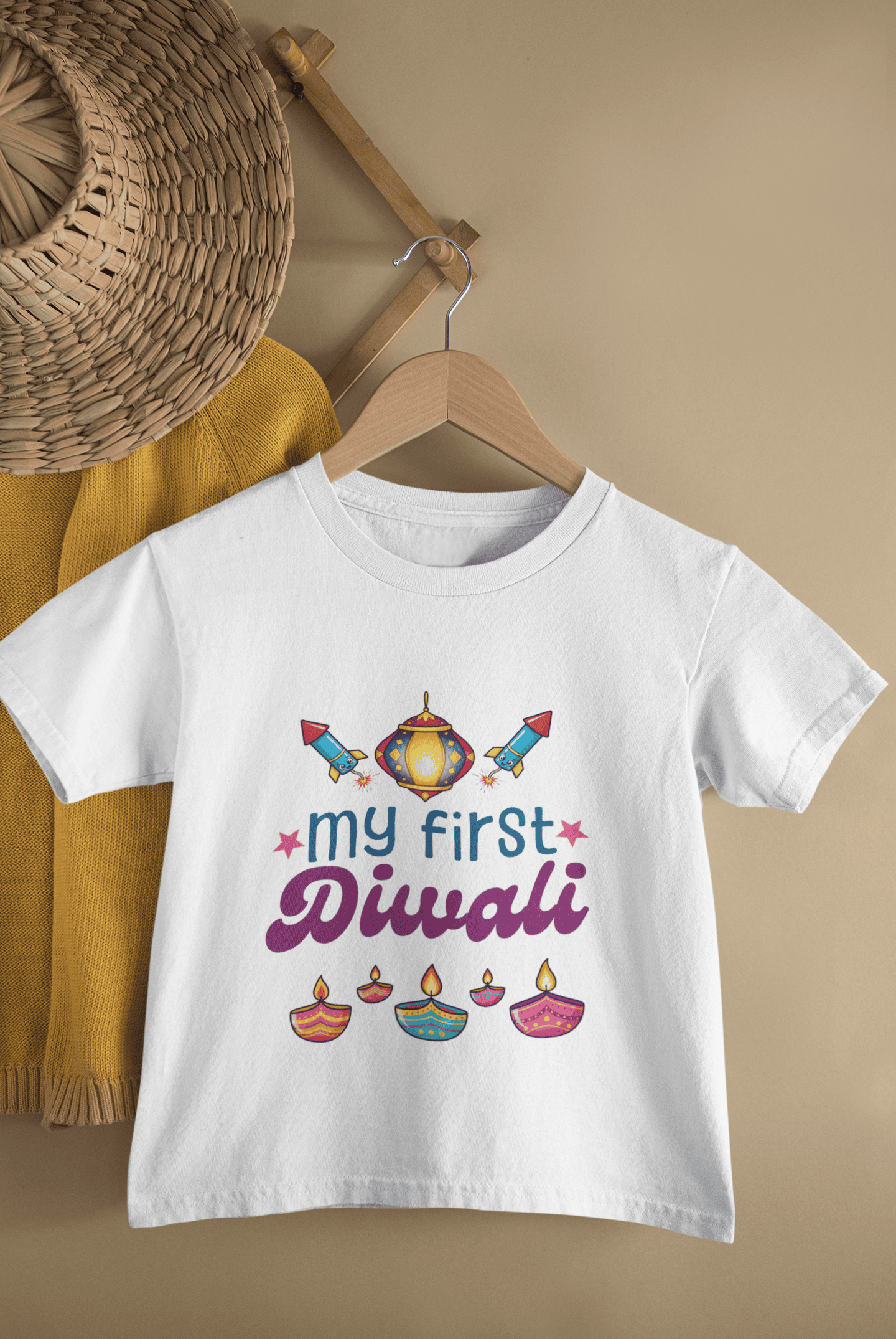 My First Diwali Fun Diwali Half Sleeves T-Shirt for Boys -FunkyTeesClub
